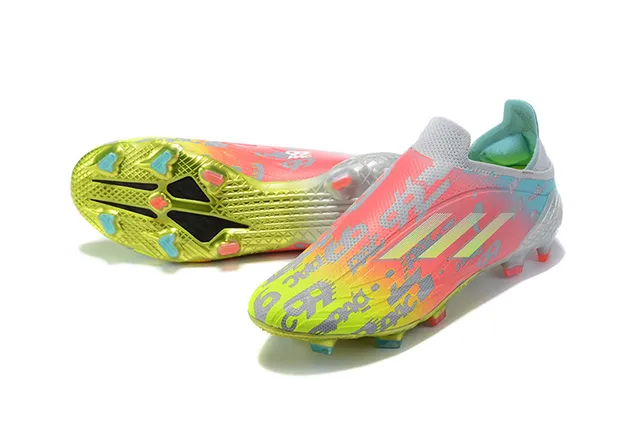 Adidas Multicolor Sock-Fit Collar Gradient-Print Synthetic Upper Firm-Ground Soccer Shoes 7