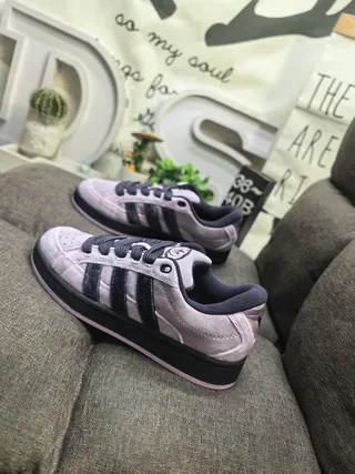 Adidas Navy Burgundy Low-Top Suede-and-Textile Upper Lifestyle Sneakers 7