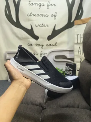Adidas Navy White Slip-On Knit Mesh Upper Lifestyle Sneakers 15