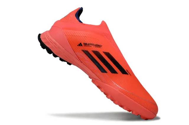 Adidas Chaussures de football turf orange noir slip-on avec upper sock-fit, studs coniques moldés 2