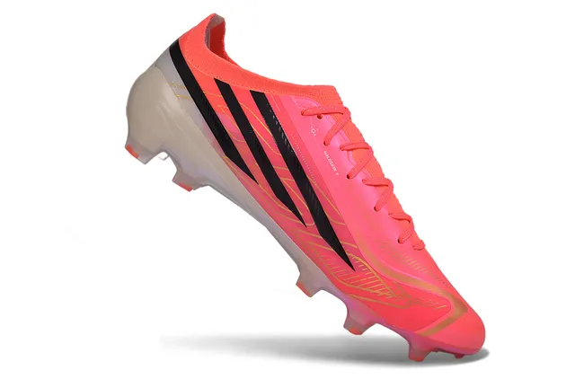 Adidas Rosa y Negro Low-Cut Speed Boot Jaula Sintética Parte Superior Firm-Ground Zapatos de Fútbol 2