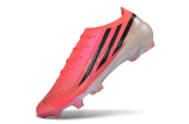 Adidas Rosa y Negro Low-Cut Speed Boot Jaula Sintética Parte Superior Firm-Ground Zapatos de Fútbol 3