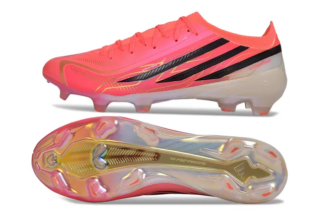 Adidas Rosa y Negro Low-Cut Speed Boot Jaula Sintética Parte Superior Firm-Ground Zapatos de Fútbol 6