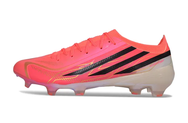 Adidas Rosa y Negro Low-Cut Speed Boot Jaula Sintética Parte Superior Firm-Ground Zapatos de Fútbol 7