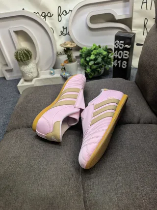 Adidas Pink Gold Laceless Slip-On Quilted Upper Lifestyle Sneakers 6
