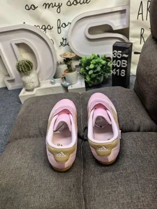 Adidas Pink Gold Laceless Slip-On Quilted Upper Lifestyle Sneakers 8