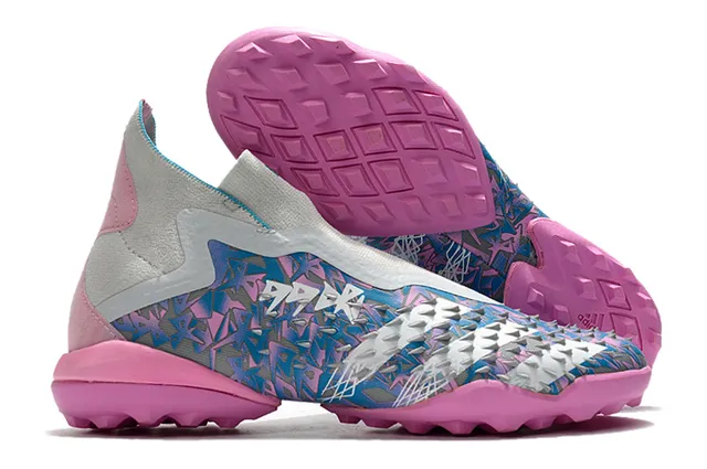 Adidas Rose Multicolore Moulé Pique Jaula Géométrique Impression Dessus Gazon Chaussures de Football 1