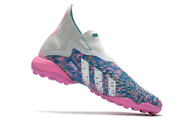 Adidas Rose Multicolore Moulé Pique Jaula Géométrique Impression Dessus Gazon Chaussures de Football 14