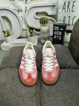 Adidas Pink White Suede Upper Three-Stripe Side Panel Lifestyle Sneakers 10