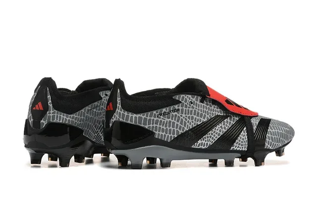 Adidas Predator Accuracy Gris Noir Rouge Chaussures de football pour terrain ferme 2