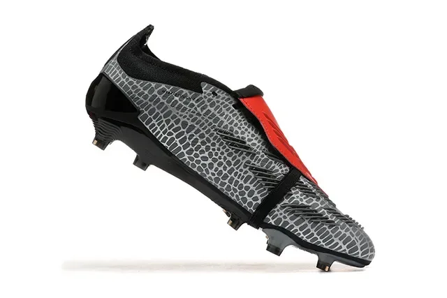 Adidas Predator Accuracy Gris Noir Rouge Chaussures de football pour terrain ferme 4
