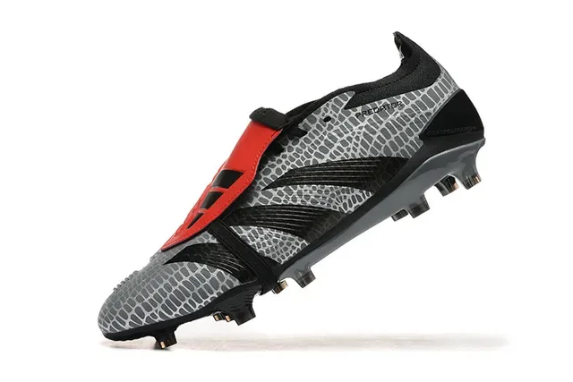 Adidas Predator Accuracy Gris Noir Rouge Chaussures de football pour terrain ferme 5