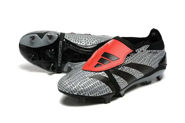 Adidas Predator Accuracy Gris Noir Rouge Chaussures de football pour terrain ferme 7