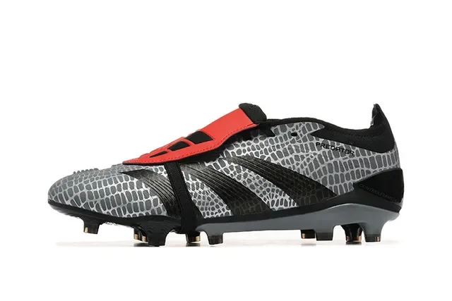 Adidas Predator Accuracy Gris Noir Rouge Chaussures de football pour terrain ferme 10