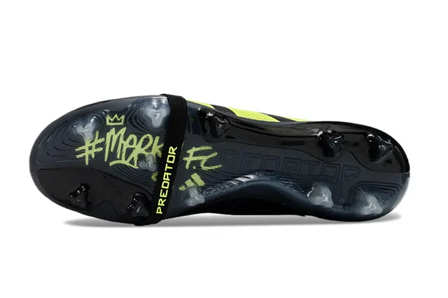 Adidas Predator Black and Neon Green Firm-Ground Soccer Shoes 6