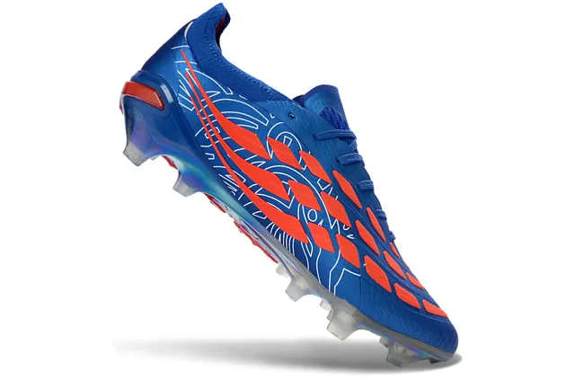 Adidas Predator Blue Silver Low-Cut Synthetic Upper Iridescent Translucent Sole Firm-Ground Soccer Shoes 2