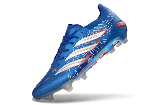 Adidas Predator Blue Silver Low-Cut Synthetic Upper Iridescent Translucent Sole Firm-Ground Soccer Shoes 3