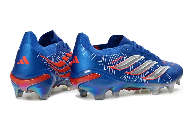 Adidas Predator Blue Silver Low-Cut Synthetic Upper Iridescent Translucent Sole Firm-Ground Soccer Shoes 5