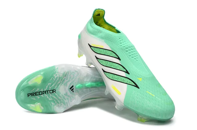 Adidas Predator সবুজ সাদা সক-ফিট নিট আপার মোল্ডেড স্টাড ফার্ম-গ্রাউন্ড ফুটবল জুতো 3