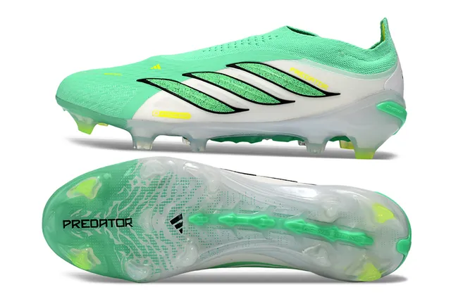 Adidas Predator সবুজ সাদা সক-ফিট নিট আপার মোল্ডেড স্টাড ফার্ম-গ্রাউন্ড ফুটবল জুতো 5