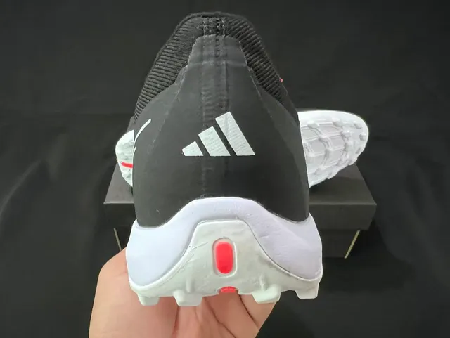Adidas Predator Laceless Slip-On Black Silver Red Artificial-Grass Soccer Shoes 3