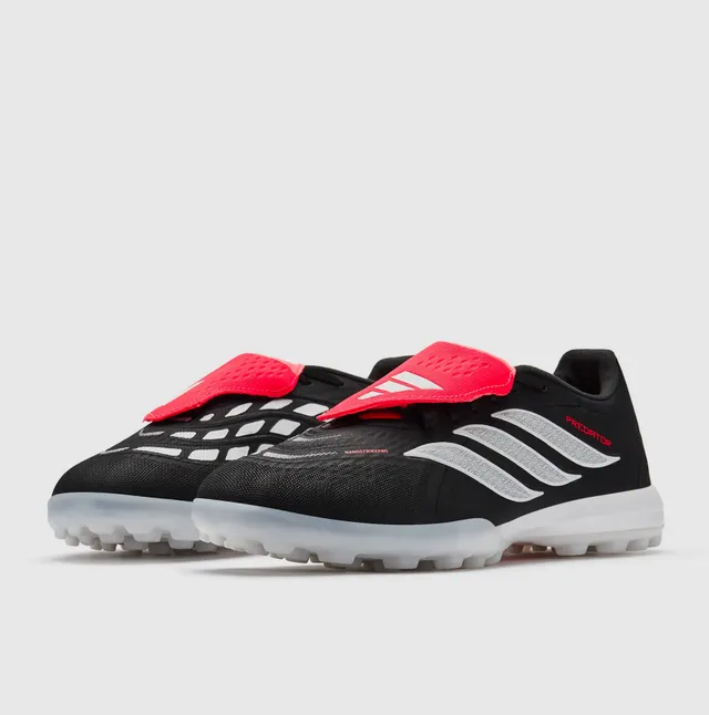 Adidas Predator Laceless Slip-On Black Silver Red Artificial-Grass Soccer Shoes 11