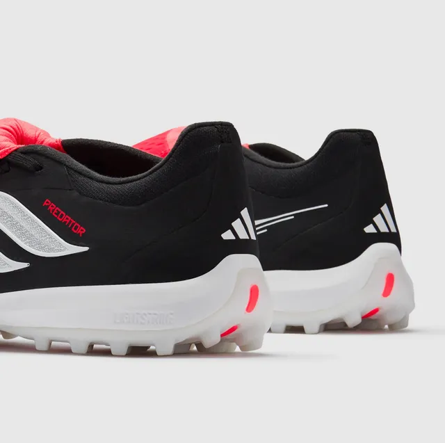 Adidas Predator Laceless Slip-On Black Silver Red Artificial-Grass Soccer Shoes 12