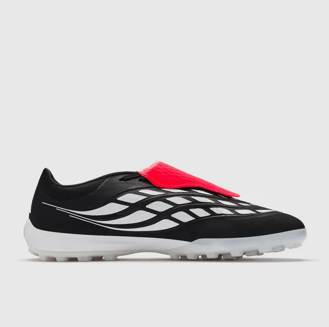 Adidas Predator Laceless Slip-On Black Silver Red Artificial-Grass Soccer Shoes 14