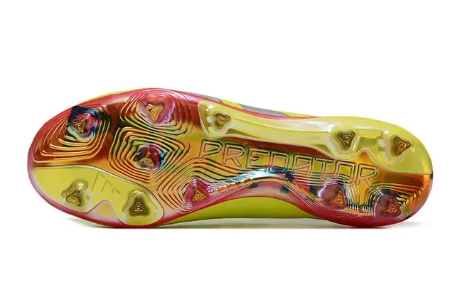 Adidas Predator Neon Yellow Silver Iridescent Chaussures de football pour terrain ferme 6