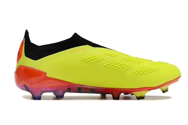 Adidas Predator Neon Yellow Silver Iridescent Chaussures de football pour terrain ferme 7