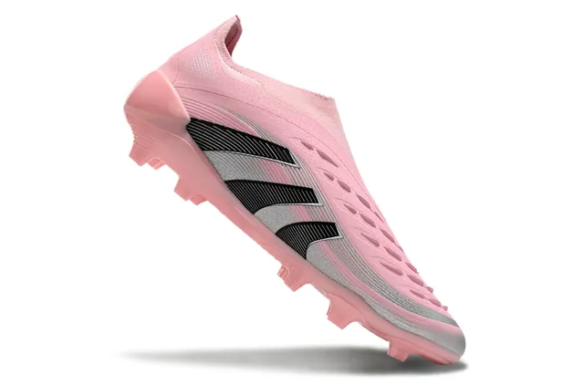 Adidas Predator Pink Black Low-Cut Sock-Fit Upper Firm-Ground Soccer Shoes 2