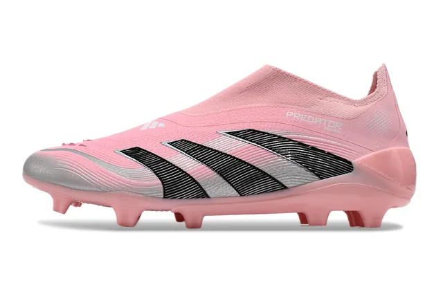 Adidas Predator Pink Black Low-Cut Sock-Fit Upper Firm-Ground Soccer Shoes 3