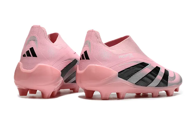 Adidas Predator Pink Black Low-Cut Sock-Fit Upper Firm-Ground Soccer Shoes 5