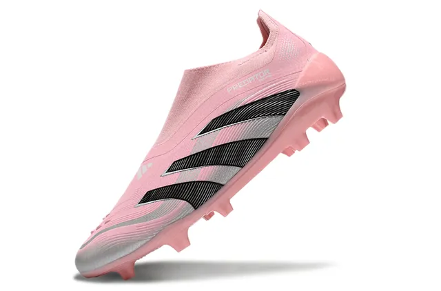Adidas Predator Pink Black Low-Cut Sock-Fit Upper Firm-Ground Soccer Shoes 7