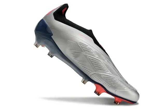 Adidas Predator Silver Navy Red Chaussures de football à crampons pour sol ferme 2