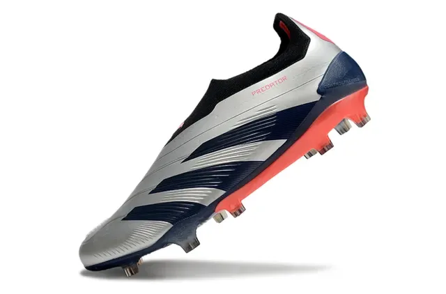 Adidas Predator Silver Navy Red Chaussures de football à crampons pour sol ferme 3
