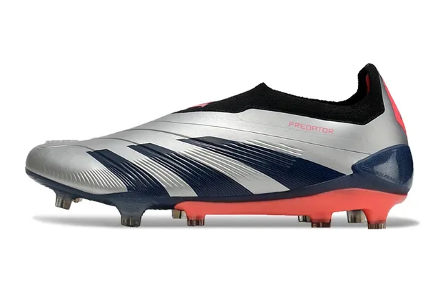 Adidas Predator Silver Navy Red Chaussures de football à crampons pour sol ferme 7