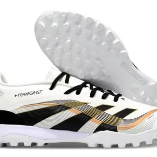 Adidas Predator Teamgeist Zapatos de fútbol Turf Blanco Negro Oro