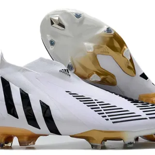 Adidas Predator White Black Gold Firm-Ground Soccer Shoes
