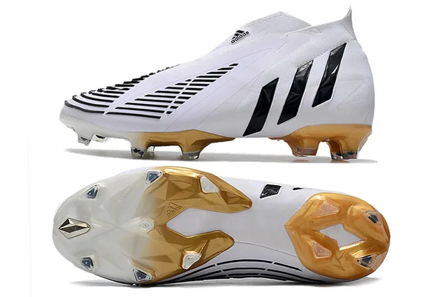 Adidas Predator blanc noir doré Firm-Ground Chaussures de football 9