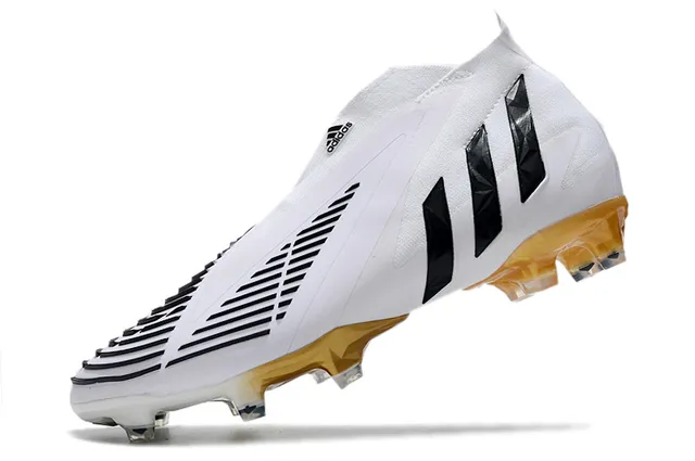 Adidas Predator blanc noir doré Firm-Ground Chaussures de football 11