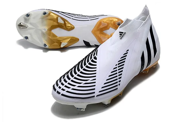 Adidas Predator blanc noir doré Firm-Ground Chaussures de football 13