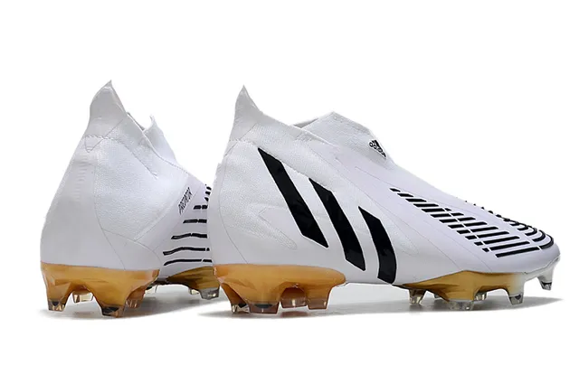Adidas Predator blanc noir doré Firm-Ground Chaussures de football 14