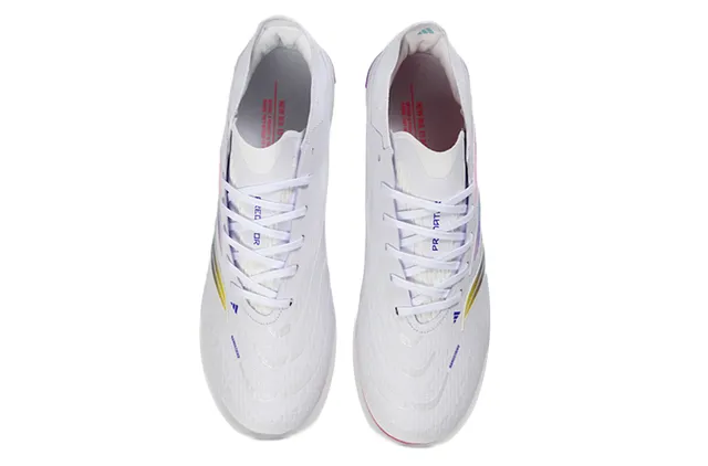 Adidas Predator White Multicolor Low-Cut Synthetic Upper Iridescent Gradient Stripes Firm-Ground Soccer Shoes 2