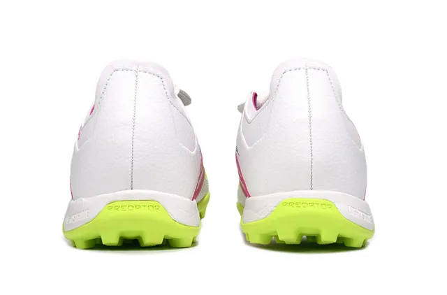 Adidas Predator Blanc Rose Bottine Système de Couverture de Lacets Gazon Chaussures de Football 4