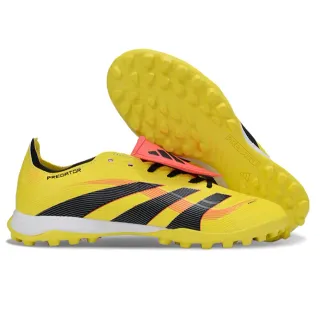 Adidas Predator Yellow Black Low-Cut Synthetic Upper Conical Studs Turf Soccer Shoes