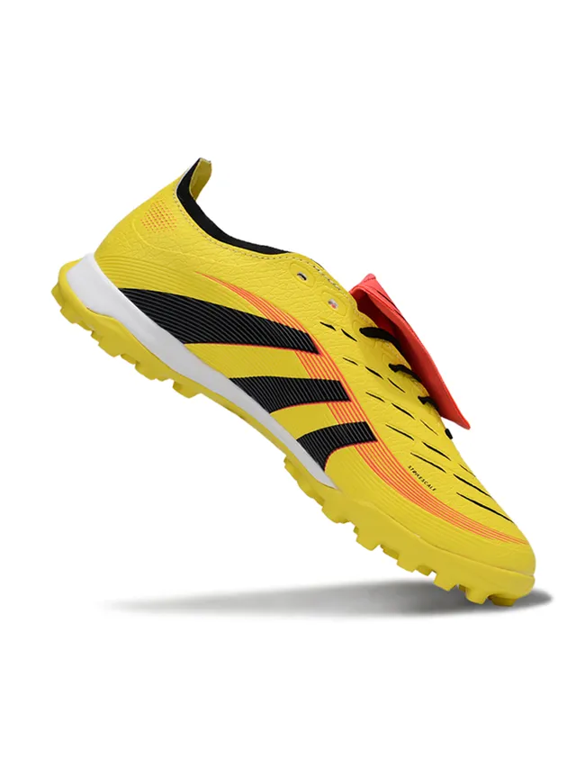 Adidas Predator Jaune Noir Low-Cut Tige Synthétique Clous Coniques Chaussures de Football Turf 2