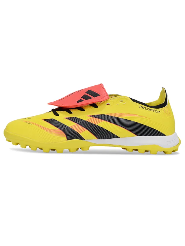 Adidas Predator Jaune Noir Low-Cut Tige Synthétique Clous Coniques Chaussures de Football Turf 3