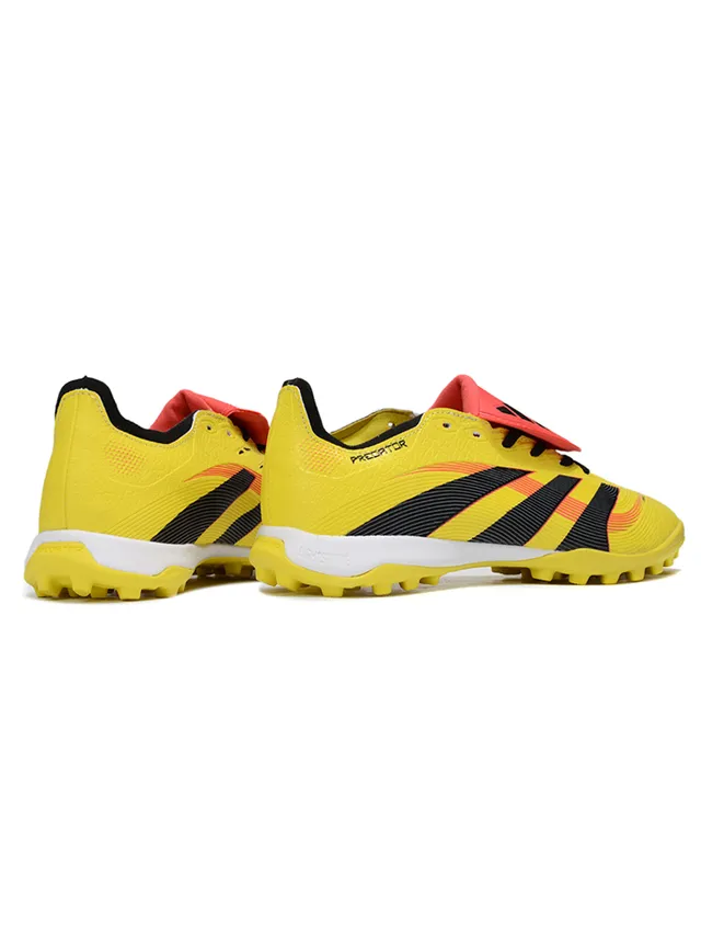 Adidas Predator Jaune Noir Low-Cut Tige Synthétique Clous Coniques Chaussures de Football Turf 6