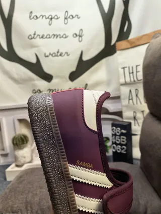 Adidas Morado Blanco Sin Cordones Mary Jane Correa de Velcro Zapatillas Lifestyle 3